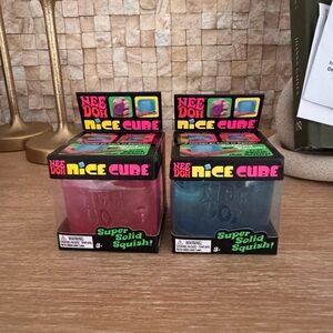 NeeDoh Nice Cube Squishy Stress Toy - Pink & Blue